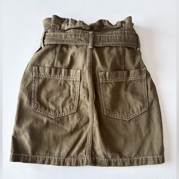 Size 6 Free People Army Green Paper Bag Tie Waist Splendor in the Grass Skirt - Picture 7 of 7